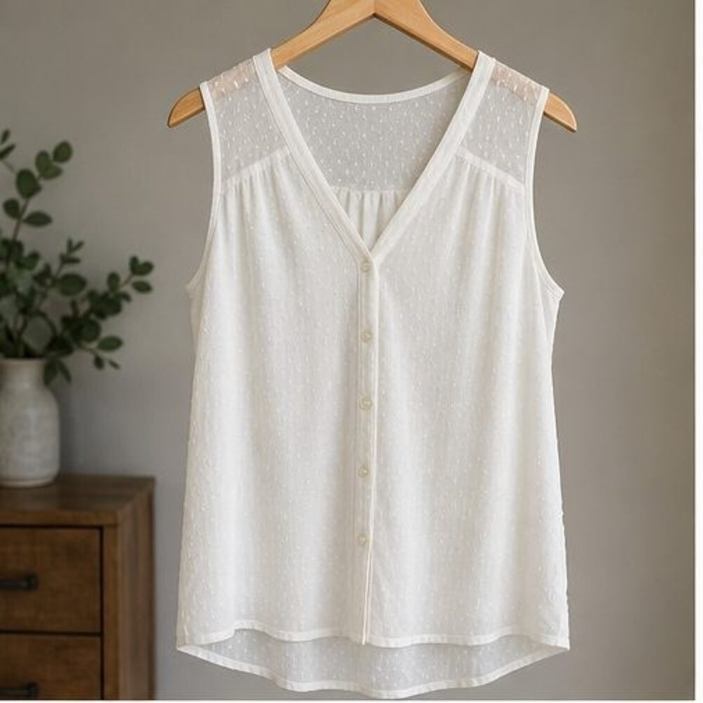 Ivory V Neck Top